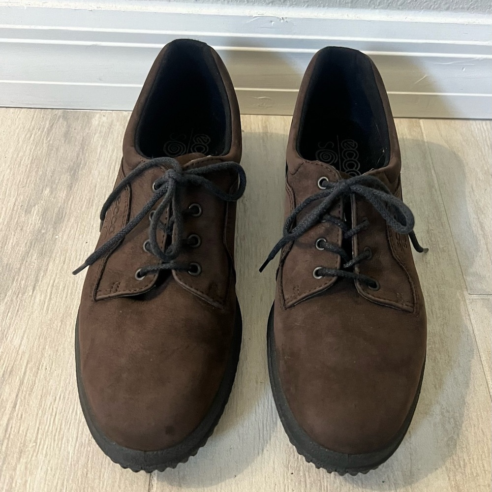 ECCO Soft Nubuck Lace-up Oxfords EUR 42/US 11-11.5 Worn 1x!